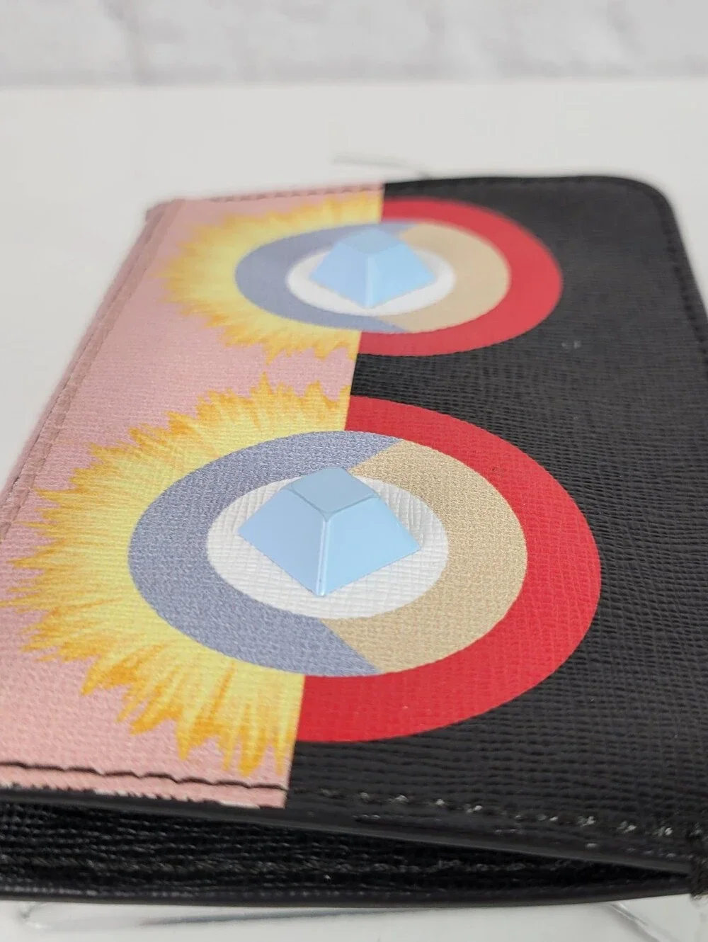 FENDI Hypnoteyes Vitello Leather Keychain Wallet